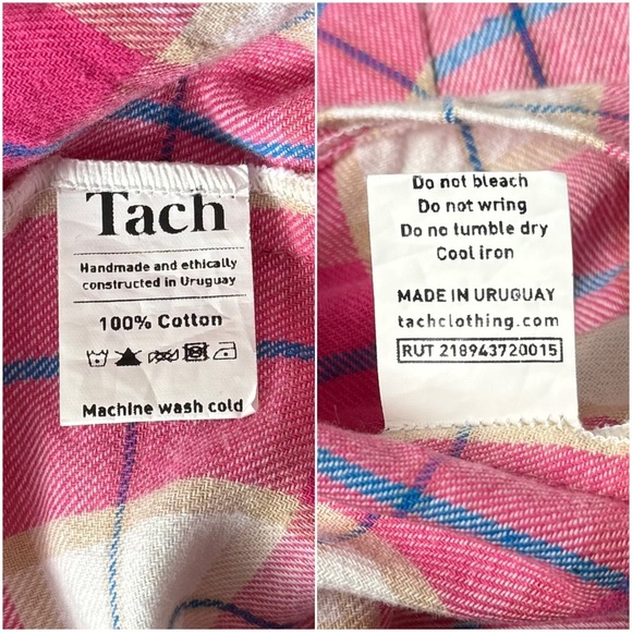 TACH Plaid Lace Trim Embroidered Smocked Peter Pan Collar Ruffle Cuff Top XS - Picture 15 of 16